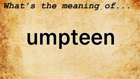 Umpteen meaning